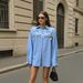 Luxury European Style Embroidered Beaded Blouse for Women with Bow And Crystal Buttons Long Sleeve Oversized Fit Elegant Dress Shirt_ecoleips.com