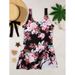 Women's Clothing Conservative Tummy Concealing One Piece Swimsuit Skirt Style Print Beach Bikini_ecoleips.com