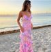 Cross-border European And American Women's Fashion Bestseller: Wavy Edge Strap Dress - Long-term Stock_ecoleips.com