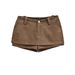 Women's Suede Mini Skirt – Retro Low Waist Bodycon Pants, Thickened Autumn/Winter Slim Fit Skirt (Brown, Khaki)_ecoleips.com
