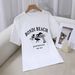 Women's Casual round Neck Short Sleeve Sports Top Multi-Color Solid Loose Printed Fashionable T-Shirt_ecoleips.com