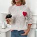 Women's Clothing Sweetheart Knit Sweater - Winter Valentine's Day Semi-Turtleneck Pullover For Women_ecoleips.com