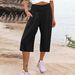 Summer Women's Capri Pants Thin Wide Leg Cotton Linen Blend with Pockets European American Fashion Style_ecoleips.com