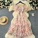 Women's Clothing Tea Break Chiffon Dress Waist Temperament One Shoulder Puff Sleeve Mesh Skirt_ecoleips.com