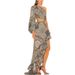Fashion Women's Floral Off-Shoulder Elegan Asymmerical Ruffle Hem Dress, European And American Syle, High_ecoleips.com