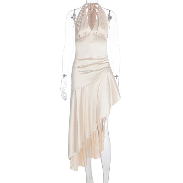 Women's Clothing Fashionable Halter Neck V Neck Slim Fit Slit Dress For Women Sexy Women's Clothing For Formal & Casual For Women_ecoleips.com