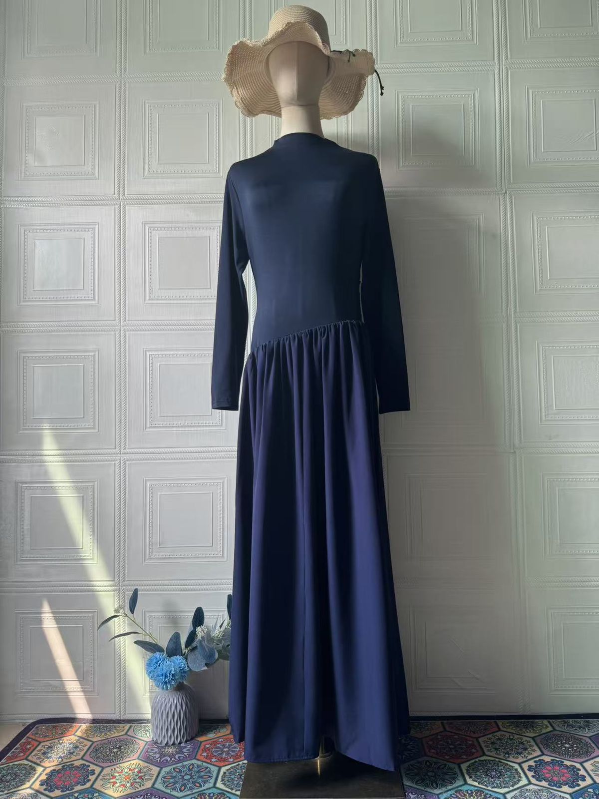 Women's Clothing Elegant Slimming Long Dress For Women Luxurious Flowing Style For Spring Muslim Dress Modest Abaya Dress_ecoleips.com