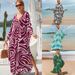 Women's Beach Cover Up Dress - Lightweight Long Robe With Zebra/Leopard Print, Sun Protection, Swimwear Cover, Plus Size, 100% Cotton_ecoleips.com