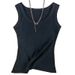Women's Ribbed Camisole Tank Top Stretchy Slim Fit Summer Wear Base Layer Top for Layering under Suits_ecoleips.com
