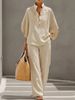 Women's Casual Summer Shirt Set - Modern Office & Street Style Two-Piece Outfit, Multiple Colors Available_ecoleips.com