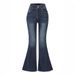 Women's Retro Style mid Rise Stretch Flared Jeans Embroidered Slimming Tight Fit Casual Denim Pants for Spring/Autumn & Summer_ecoleips.com