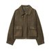 Women's Faux Leather Pilot Jacket – Stylish Autumn Bomber Coat, Slim Fit With Ribbed Cuffs, European & American Streetwear (Black, Sizes S-L)_ecoleips.com