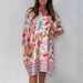 Women's Clothing New Fashion Printed Casual Dress Retro Long Sleeve Skirt_ecoleips.com