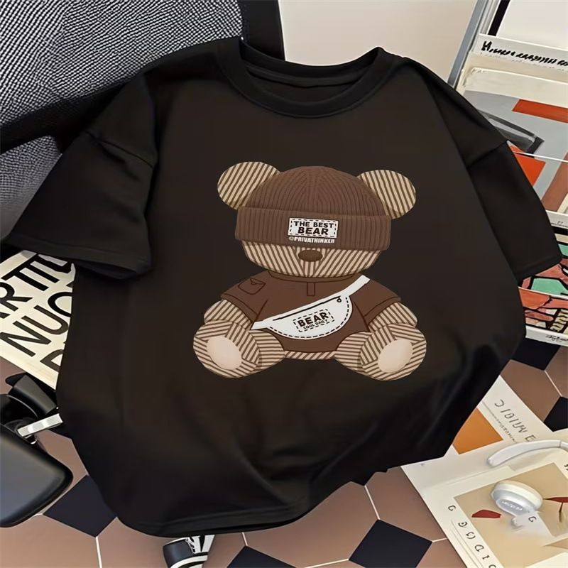 Women's Clothing Ladies Summer T-Shirt Casual Round Neck Printed Short Sleeve Fashion Cute Top Spot_ecoleips.com