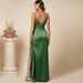 Women's Clothing Satin Suspender Dress Sexy Backless Pleated Skirt Dress_ecoleips.com