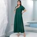New Large Size Cardigan Two Piece Lace Edge Solid Color Long Sleeve Lace Temperament Long Skirt_ecoleips.com