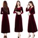 Velvet Skirt Autumn And Winter New Large Size Thin Age Reduction Temperament Round Neck Dress Women_ecoleips.com