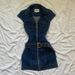 Spring And Summer New Spice Girl Retro Sleeveless Denim Dress Women's Niche Design Feeling Waist And Thin Slim Denim Skirt_ecoleips.com
