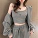 Casual Sports Suit For Women, Autumn New Loose Slimming Sweatshirt Jacket Vest Jogger Pants Three-Piece Set Stylish_ecoleips.com