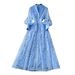 Cross-border French Retro Elegant Dress For Women 2025 New Style High-end Stand-up Collar Single-breasted Waist-cinching_ecoleips.com