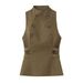 Cross-border European And American Women's Fashion INS Popular Sleeveless Double-breasted Button Top_ecoleips.com