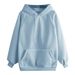 Solid Color Blank Version Hooded Sweater Women's Autumn And Winter New Loose Fleece Thickened Long-sleeved Top_ecoleips.com