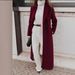 Elegant A-Line Long Wool Blend Coat, Women's 3D Pattern Trench Coat For Fall Winter, V-Neck Zipper Closure Casual Outerwear_ecoleips.com