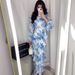 2025 Spring New Cross-Border Floral Design European And American Style Chiffon Printed Dress For Women_ecoleips.com