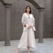 Modest Abaya Dress Muslim Women's Elegant Embroidered Arabic Dress V Neck Tassel Detail Middle Eastern Style Abaya For Cultural Events_ecoleips.com
