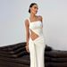 Women's Clothing Summer Sexy One Shoulder Backless Tube Top Dress Ladies Pleated Long Skirt_ecoleips.com