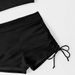 Solid Color Push-Up Bikini Swimsuit High-Waisted Tummy Control Drawstring Two Piece Design for Slimming Fit Small Busts Women_ecoleips.com