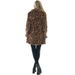 Women's Fashionable Leopard Print Rabbit Fur Coat - Oversized Mid-Length Jacket With Pockets, Soft Plush Outerwear For Autumn & Winter_ecoleips.com