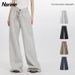 HeyHenry 2025 Summer New Long Floor-Length Sports Elastic Wide-Leg Straight Street Pants For Women_ecoleips.com