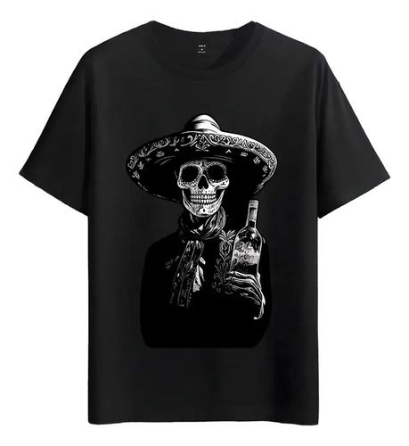 Women's T-Shirts T-shirt Muscle Freaks Catrin Mexican Style Skull Mariachi_ecoleips.com