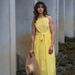 Summer Wrap Belted Dress – Square Neck Sleeveless Bodycon Midaxi Dress With Ruffle Trim, Stretchy Polyester Slim Fit For Women_ecoleips.com
