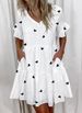Women's V Neck Printed Dress Fashionable Sweet Style Full Skirt Spring New Clothing_ecoleips.com