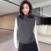 Aria Basics Slimming Figure-flattering Lapel Knit Vest For Women, Autumn And Winter Minimalist Style, Layered Warm Inner Wear, Wool_ecoleips.com