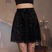 Autumn/Winter High-Waisted Slimming Short Skirt Gold Velvet Embossed Lace Hem A-Line Gothic Style For Women_ecoleips.com
