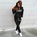 Women's Clothing Women's Printed Hooded Fleece Sports Sweatshirt Casual Two Piece Set Autumn Winter For Formal & Casual For Women_ecoleips.com
