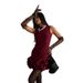 A French-Inspired Backless Dress With Pleated Hem Exudes Sophistication, Featuring A Solid-Color Silhouette That Slims A_ecoleips.com