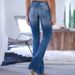 Women's Distressed Skinny Jeans High Stretch Denim Pants With Ripped Details Flared Leg Comfort Fit For Casual & Office Wear_ecoleips.com