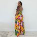 Women's Clothing Printed Tie Strap Wide Leg Pants Two Piece Suit_ecoleips.com