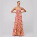Bohemian Print Maxi Dress With Tie-Strap Detail - Flowy A-Line Beach Dress For Women Soft & Breathable Fabric_ecoleips.com