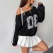 AD674 Cross-border Sports Style Off-shoulder Long-sleeve Jacket, New Autumn 2025 Model, Loose-fitting Sweet And Spicy_ecoleips.com