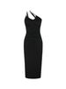 Women Dress One Shoulder Rhinestone Ruched Bodycon Midi Dress Glamorous Spring Summer Party Cocktail Night Out Flattering Outfit_ecoleips.com