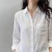 2026 Spring/Summer New White Cotton-Linen For Women, High-End, Light Luxury, Age-Reducing, Stylish Shirt Jacket, Loose_ecoleips.com