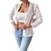 Euopean Ameican Coss-bode 2026 Autumn And Winte New Elegant Solid Colo Lace 3/4 Sleeve Lapel Casual Women's_ecoleips.com