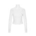 AE041 Spring New Arrival: Sophisticated And Elegant Solid Color Stand Collar Slim Fit Waist-Cinching Long Sleeve T-Shirt_ecoleips.com