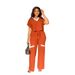 Women's Clothing Summer Two-Piece Set Solid Color T-Shirt And Straight Pants Casual Sports Suit With Short Sleeves_ecoleips.com