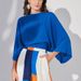 Women’s Clothing New Temperament Loose Commuter Blue Top High Waist Wide Leg Pants Suit_ecoleips.com